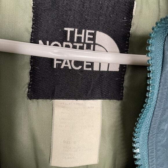 Vintage The North Face Mens Medium Winter Puffer Green/Teal Pockets ZipUp Jacket - Picture 4 of 6